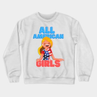 all american girls messy bun u Crewneck Sweatshirt